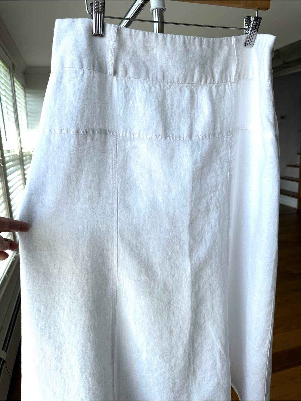 For Cynthia White A-Line Skirt, Midi Length in 💯 Linen